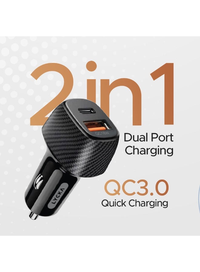 Lycka P Cord XTRA30 30W Fast Car Charger with Dual USB Ports – Type-C Power Delivery – Universal Car Adapter - Image 4